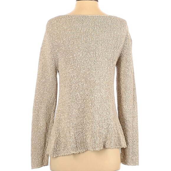 Eileen Fisher Long Sleeve Beige Knit Sweater in XS - Picture 2 of 2